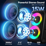 Karaoke Machine for Adults Kids, Portable Bluetooth Speaker with 2 Wireless Microphones, TWS Mode & LED Light, 10H Battery PA System, Home Party Outdoor Camping Birthday Gifts (Black)