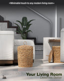 BLUEWEST Wicker Bathroom Trash Can with Lid, 4 Gal Water Hyacinth Trash Can