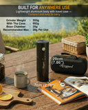 High-Speed Portable Electric Coffee Grinder with 1600mAh Rechargeable Battery, 7-Core Stainless Steel Burr Coffee Mill, 45 Precision Settings, Cordless Design & Compact Aluminum Body for Travel