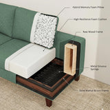 Gericco Mid Century Modern 89" 3-Seater Couch for Living Room, Green