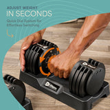 LifePro Adjustable Dumbbell Set – 5-25 lb Dumbbells Set of 2, Quick Change Rotating Hand Weights for Women//Men at Home Gym Weight System - 5-25 Pound, Ideal for Home Strength Training