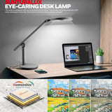 Honeywell Desk Lamp for Home Office, H6 Sunturalux™ Eye-Caring Led Desk Light, 800LM Dimmable Desk Lamp with Timer, Touch Control Tall Desk Reading Light, Table Lamp for Circle Webcam, Study, Bedroom