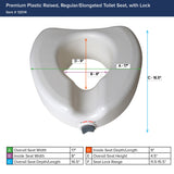 Drive Medical 12014 Premium Raised Toilet Seat with Lock, Elongated Seat, White