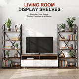 WOTMO 5 Tier Folding Bookshelf, No Assembly Foldable Storage Shelves, Brown