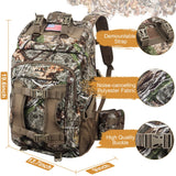MoiShow Hunting Backpack, Outdoor Hunting Pack with Rifle Holder, Hunting Backpacks for Men, Hunting Bag with Waterproof Rain Cover MoiShow