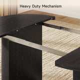 41-78 Inch Extendable Dining Table for 4-8, Fluted Expandable Kitchen Table with Storage, 2 Leaf