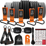 Resistance Bands with Handles, 225lb Exercise Bands for Working Out, Fitness Bands, Workout Bands with Door Anchor and Ankle Straps, Physical Therapy, Yoga