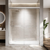 ENSO SENKA 56-60" W x 72" H Semi-Frameless Bypass Sliding Shower Door, Easy-to-Clean Treated Clear Tempered SGCC Glass, Polished Chrome