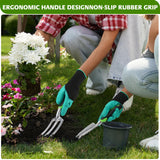 Garden Tools, 8-Piece Garden Tool Set with Non-Slip Ergonomic Handles, Lightweight Aluminum Alloy Rust-Proof Durable Gardening Hand Tools