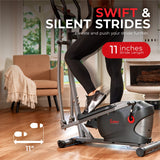 Sunny Health & Fitness Performance Compact Elliptical Machine with 8-Level Adjustable Resistance, Pulse Sensor & Exclusive SunnyFit App Enhanced Bluetooth Connectivity - SF-E320033