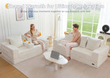 MAXYOYO Sofa Bed, 80-Inch Oversized Boneless Loveseat, 2 Cup Holders