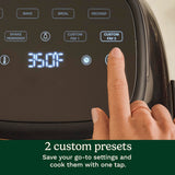 Cuisinart ClearView 4-Quart Air Fryer with Glass Basket and PFAS-Free Ceramic Nonstick Crisper Plate, 5 Cooking Functions, 2 Custom Presets, Adjustable Temperature up to 450°F, 3-Year Warranty, AFC-4