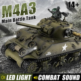 Ferthor Fun RC Sherman Tank Model,HengLong RC Tanks 1/16 Scale 2.4ghz US M4A3 Sherman Tank,Remote Control Tanks for Adults,Big Tank for Military Fans Age 14+