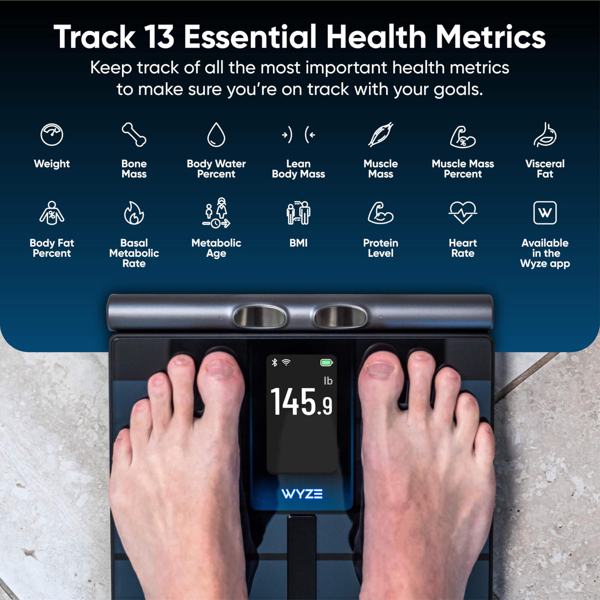 Wyze Scale Ultra BodyScan Smart Scale with Handle – Wi-Fi & Bluetooth ...