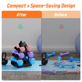 JOSMIMIC Coral-Inspired Dumbbell Rack Stand, 3 Tier A-Frame Design Weight Rack with Handle for Lighter Dumbbells Under 12 Lbs, Compact & Space-Saving Dumbbell Holder for Home Gym (Dumbbells Not Included) Josmimic