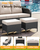 7 Pieces Patio Furniture Set with Fire Pit Table Swivel Rocker Chairs Sets