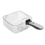 West Bend Deep Fryer with Adjustable Temperature Control Nonstick Basket Easy-View Window and Temperature Guide, Folding Handle and Locking Cover for Easy Storage, 3-Liter, Silver
