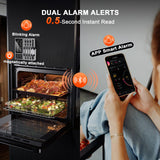 Wireless Meat Thermometer with Smart Timer & APP Alerts, 800ft Bluetooth Grill Food Thermometer, 4 X 0.19In Ultra Thin Probes, ±0.5℉ Accuracy, Big Digital Backlit Screen