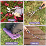 2 Garden Tool Set，Purple 10 Piece Garden Tools, Green 10 Piece Gardening Tools