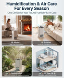 Afloia Humidifier for Bedroom Large Room - Mist Free Evaporative 2 in 1 Humidifier and Air Purifier in One Combo for Home with Top Fill 5L Tank/Humidity&Air Quality Sensor/2-24H Timer