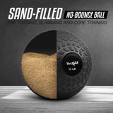 Yes4All Slam Balls, 10-40lb Medicine Ball Weight, Durable PVC Sand Filled Workout Dynamic Medicine Ball for Core Strengthen Yes4All