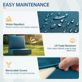 Outdoor Furniture Cushions, 6" Thick Seat Cushions for Outdoor Furniture, Waterproof 24x24 Patio Couch Cushions, Replacement Chair/Sofa Cushion, Include 4 Back & 4 Seat Cushion, Thick/Peacock Green