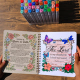2PCS Christian Coloring Books by Puraesla - Bible Verse Scripture Inspirational Spiral Bound Coloring Pages for Women, Adults, Kids & Teens | Faith-Based Relaxation & Devotional Art Gift