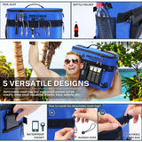 Dreizack Blue Insulated Kayak Cooler Bag, 1.584 Quarts Capacity, Waterproof PVC Material, Side Opening Cover Design, Adjustable Padded Shoulder Straps, 16 Hours Leakproof