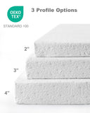 Ferlizer 3" [Full XL] Mattress Topper, Memory Foam Mattress Topper Full Extra Long for College Dorm with Ultra Soft Cover & Corner Straps, CertiPUR-US Certified