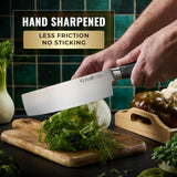 Cutluxe Nakiri Knife – Ultra Sharp 7" Vegetable Japanese Knife for Chopping, High Carbon Stainless Steel Blade, Full Tang Pakkawood Handle – Shinobi Series
