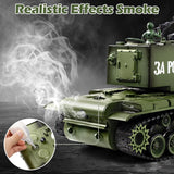 Supdex 1/18 Soviet Union KV2 RC Tank, 2.4G Army Model Toy with Smoke, Sound and Lights, 165ft Remote Control, All-Terrain Indoor Outdoor Toy for Kids & Adults