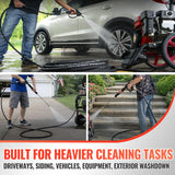 YAMATIC 3/8" Pressure Washer Hose 50FT With Swivel 3/8 Quick Connect, 4000 PSI High Tensile Steel Braided Kink Resistant, 212°F Hot/Cold Water Power Washer Hose for Professional Gas Cleaning