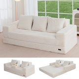 MAXYOYO Sofa Bed, 80-Inch Oversized Boneless Loveseat, 2 Cup Holders