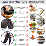 KitchenStar 18-Inch Pizza Cutter Rocker Blade - Sharp Stainless Steel Slicer Knife, Protective Cover, Black, Extra Large - Commercial Pizza Oven Accessories