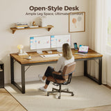Mericonia 54 Inch Computer Desk with Power Outlets, 1.2" Thick Heavy Duty Industrial Office Desk