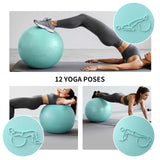 FITMIND Extra Thick Yoga Ball with Training Instruction, Anti-Burst Slip Resistant Exercise Ball with Pump for Pilates,Physical Therapy,Pregnancy Stability,Birthing Ball 22in 26in 30in