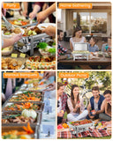 4-Pack 8QT Stainless Steel Chafing Dish Buffet Set - Rectangular Food Warmer and Server with Water Pan & Fuel Holder - Portable Chafer for Catering, Parties, Weddings - 4-Piece Set 1/1 Plate