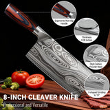 Nanbone Meat Cleaver Knife Ultra Sharp Kitchen Knife 8 Inch, High Carbon Stainless Steel Butcher Knife with Wooden Handle, Chinese Cleaver for Meat Cutting Vegetable Slicing Perfect Birthday Gifts