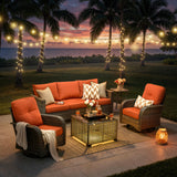 5-Piece Outdoor Patio Furniture Set with Swivel Chairs