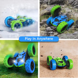 Hamdol Remote Control Car for Kids, 360° Rotating Double-Sided RC Car with LED Headlights, 4WD 2.4GHz Electric Rechargeable Toy Vehicle for Boys and Girls, Perfect Birthday