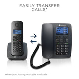Corded Phone System + 3 Digital Cordless Handsets w/Answering Machine, Call Block - Black (C4203) Motorola Voice