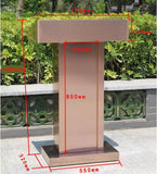 Stainless Steel Waterproof Podium, Indoor/Outdoor Lectern for Restaurants & Hotels, Conference Pulpit, Elegant Recept Desk for Events & Presentations (Rose Gold)