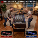 RAYKEEP 53" Folding Foosball Table with LED Lights, Full Size Indoor Soccer Game with Electronic Scoreboard for Adults & Kids, Home, Game Room, or Office – Includes 2 Balls & 2 Cup Holders