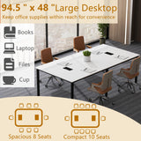 Giantex 94.5"x 48" Conference Table for 8-10 People, Rectangular Seminar Table with Metal Frame
