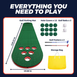 Golf Putting Game Set, Mini Golf Game Set with 2 Putters 2 Balls, 10 Feet Practice Putting Green Mat for Adults, Indoor Outdoor Backyard Party Game
