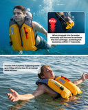 Owntop Inflatable Swim Vest for Adults, Low Profile Manual Swim Jacket, 24g CO2 Cylinder Included, D-Ring Attachment for Kayak, Fishing, Paddle Sports, Black
