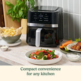 Cuisinart Air Fryer, 2.6-Quart Compact Basket Fryer with 3 Cooking Functions to Air Fry, Roast, and Bake, 3 Airfryer Presets, Dishwasher-Safe Parts, AIR-80, Stainless Steel & Black