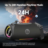 TAZATA Bluetooth Speaker Wireless, 120W Max Loud Outdoor Speaker with Deep Bass Subwoofer, IPX7 Waterproof Floating Pool Speaker, RGB Lights, 11H Playtime, Multi-Sync 100+ for Party Camping Beach