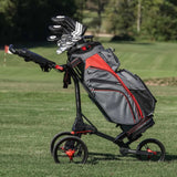 Bag Boy Compact 3, Three Wheel Golf Push Cart, Easy Three-Step Open & Close, Scorecard Console Bag Boy