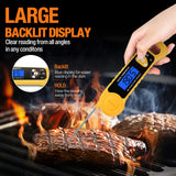 AMMZO Meat Thermometer Digital, Instant Read Food Thermometer - Waterproof w/Backlight for Cooking, Candy, Deep Fry, BBQ, Grill (Yellow)